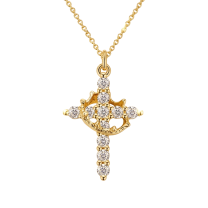 Colgante de cruz y corona religioso
